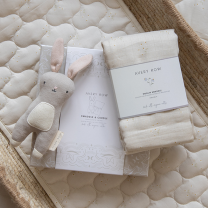 Avery Row Swaddle & Cuddle New Baby Gift Set - Chamomile
