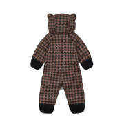 Toastie Quilted Snowsuit - Toffee Houndstooth