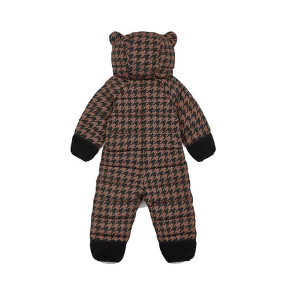 Toastie Quilted Snowsuit - Toffee Houndstooth