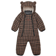 Toastie Quilted Snowsuit - Toffee Houndstooth
