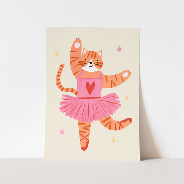 Kid of the Village Ballet Kitty Fine Art Print