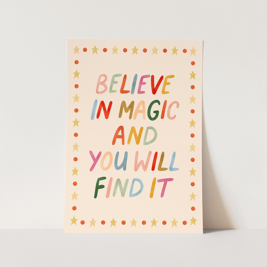 Kid Of The Village Believe In Magic Fine Art Print