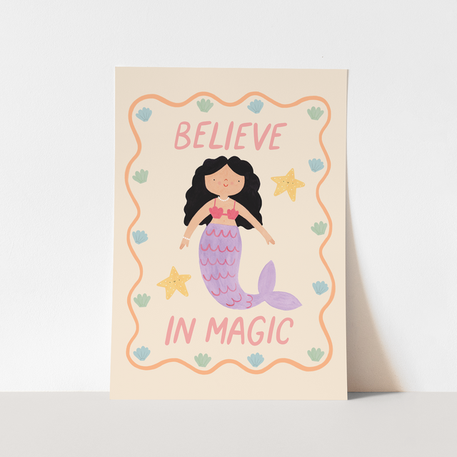 Kid of the Village Believe In Magic Mermaid Fine Art Print
