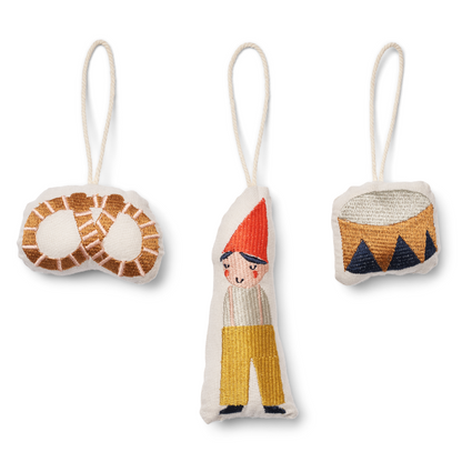 Liewood Bethany Christmas Decoration 3-Pack - Holiday Elf Sandy Mix