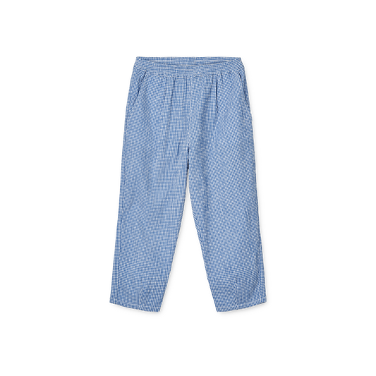 Liewood Birger Check Seersucker Trousers - Riverside / Crisp White