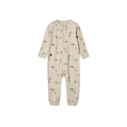 Liewood Birk Printed Pyjamas Jumpsuit - Dogs / Sandy