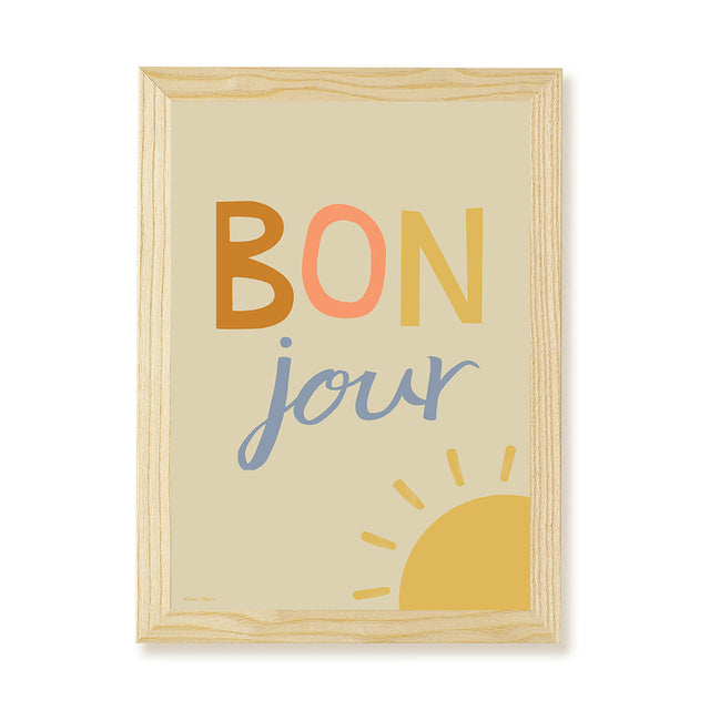 Hibou Design Bonjour Art Print - Sand