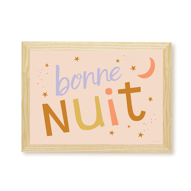Hibou Design Bonne Nuit Art Print - Pink Toffee