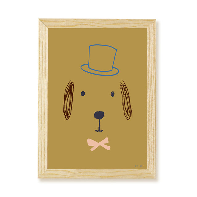 Hibou Design Bruno Dog Art Print - Olive
