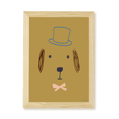 Hibou Design Bruno Dog Art Print - Olive