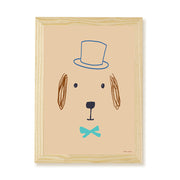 Hibou Design Bruno Dog Art Print - Plaster Pink