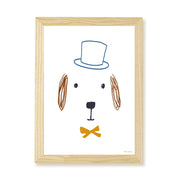 Hibou Design Bruno Dog Art Print - White