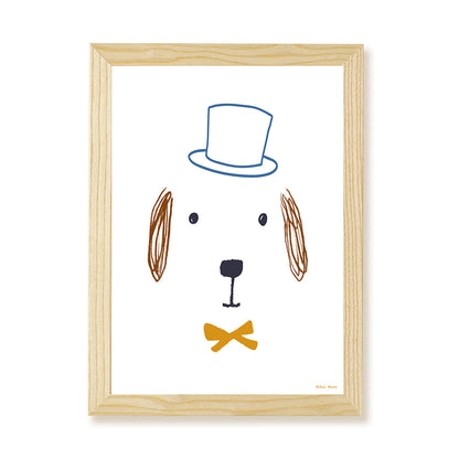Hibou Design Bruno Dog Art Print - White
