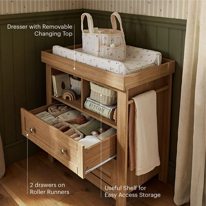 CuddleCo Burford Dresser Changer - Oak
