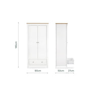 CuddleCo Burford 3 Piece Nursery Furniture Set - White & Oak