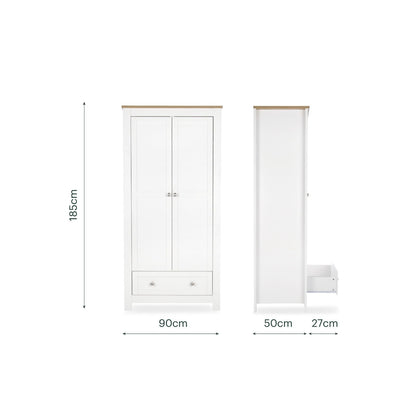 CuddleCo Burford 3 Piece Nursery Furniture Set - White & Oak