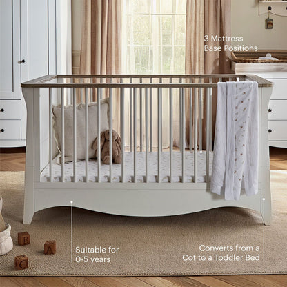 CuddleCo Clara Luxe 2 Piece Furniture Set - White & Ash