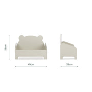 CuddleCo Play House Bear Book Storage - Pebble
