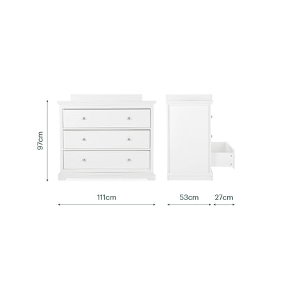 CuddleCo Beaumont 3 Piece Nursery Furniture Set - White