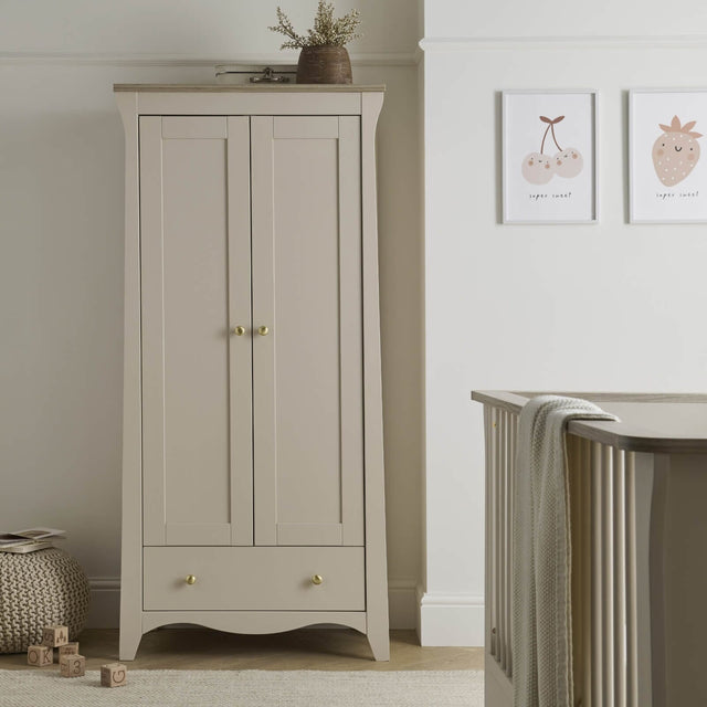 Cuddleco Clara 2 Door Nursery Wardrobe - Cashmere & Ash