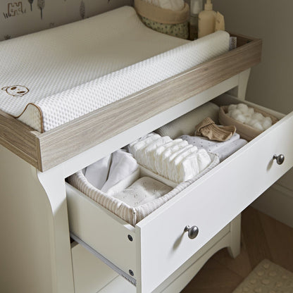 CuddleCo Clara 3 Piece Nursery Furniture Set - White & Ash