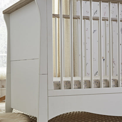 CuddleCo Clara Cot Bed - White & Ash