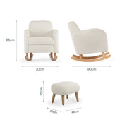 CuddleCo Etta Nursing Chair & Footstool - Boucle Off White