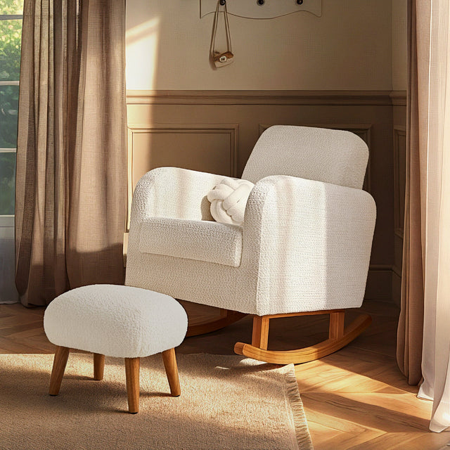 CuddleCo Etta Nursing Chair & Footstool - Boucle Off White