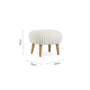 CuddleCo Etta Foot Stool - Faux Fur Cream