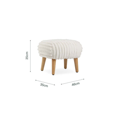 CuddleCo Etta Foot Stool - Faux Fur Cream