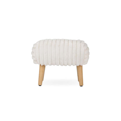CuddleCo Etta Foot Stool - Faux Fur Cream