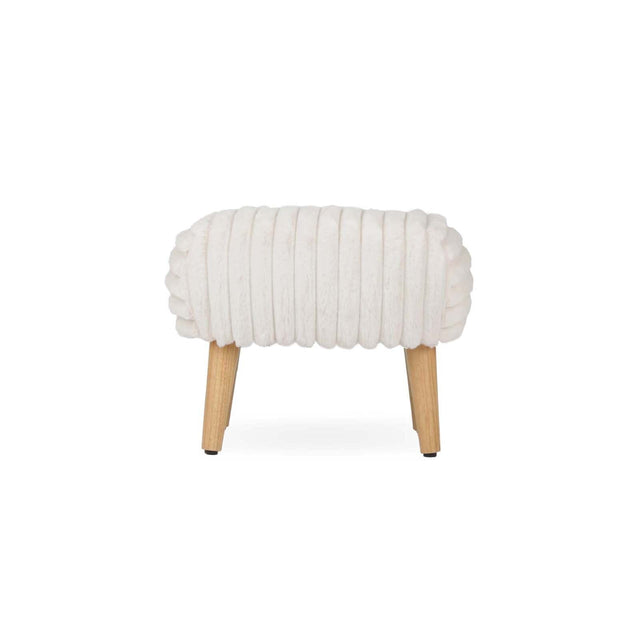 CuddleCo Etta Foot Stool - Faux Fur Cream