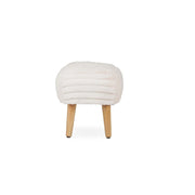 CuddleCo Etta Foot Stool - Faux Fur Cream