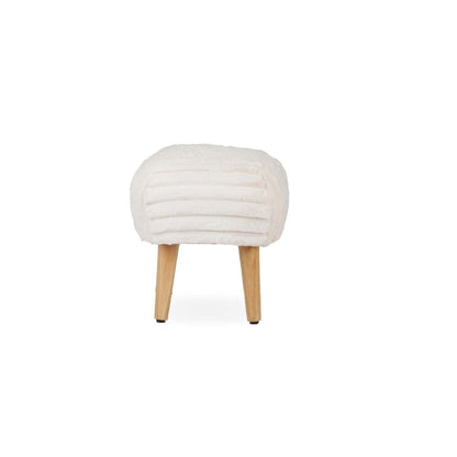 CuddleCo Etta Foot Stool - Faux Fur Cream