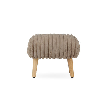 CuddleCo Etta Foot Stool - Faux Fur Mink