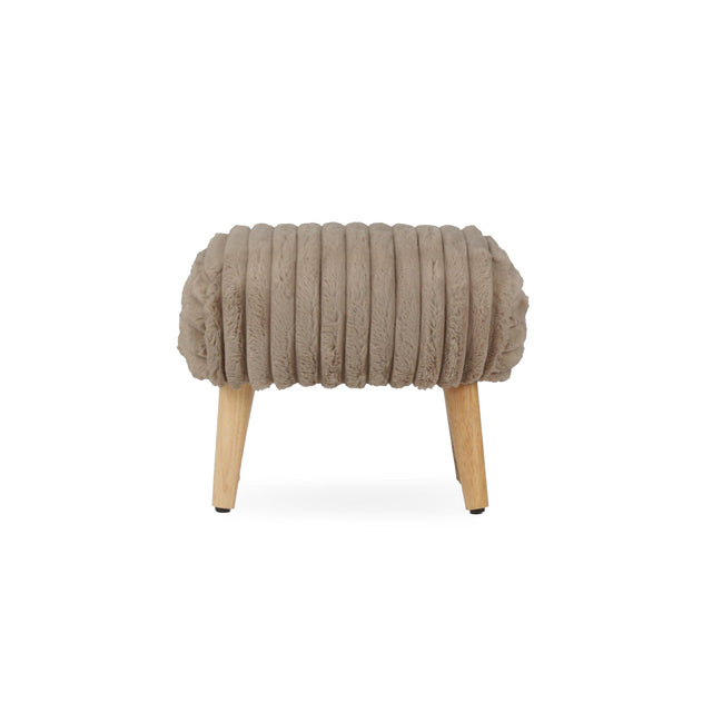 CuddleCo Etta Foot Stool - Faux Fur Mink