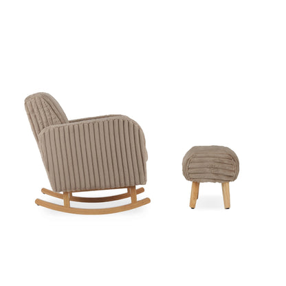 CuddleCo Etta Nursing Chair & Foot stool - Faux Fur Mink