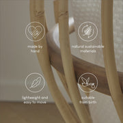 Cuddle Co Aria Rattan Crib - Natural