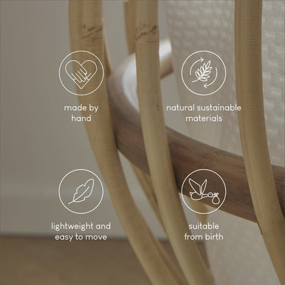 Cuddle Co Aria Rattan Crib - Natural