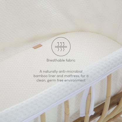 Cuddle Co Aria Rattan Crib - Natural
