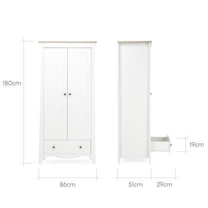 CuddleCo Clara 3 Piece Nursery Furniture Set - White & Ash