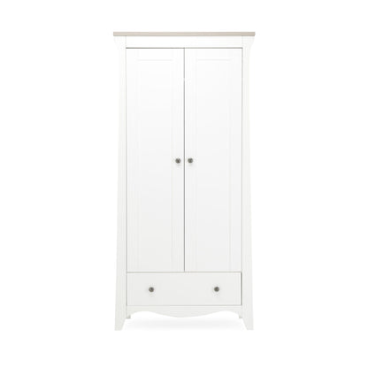 CuddleCo Clara 2 Door Double Wardrobe - White & Ash