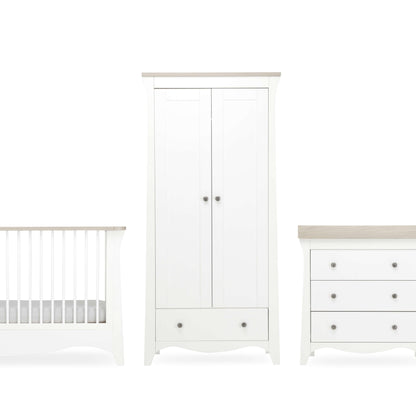CuddleCo Clara 3 Piece Nursery Furniture Set - White & Ash