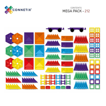 CONNETIX Magnetic Tiles 212 Mega Pack