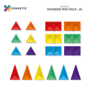 CONNETIX Magnetic Tiles 24 Piece Rainbow Mini Pack