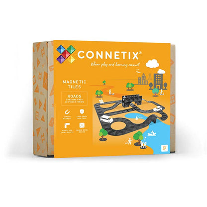 CONNETIX Magnetic Tiles 48 Piece Roads Creative Pack