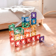 CONNETIX Magnetic Tiles 92 Piece Rainbow Ball Run Pack