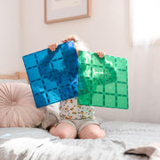 CONNETIX Magnetic Tiles 2 Piece Base Plate Pack - Green & Blue