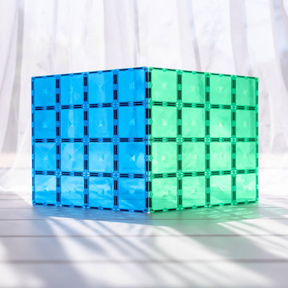 Connetix Magnetic Tiles 2 Piece Base Plate Pack - Green & Blue