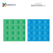 CONNETIX Magnetic Tiles 2 Piece Base Plate Pack - Green & Blue